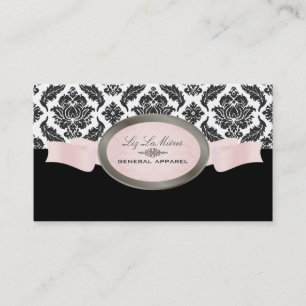 Cartão De Visita PixDezines Black, Pink, White Venezia Damask