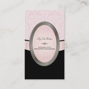 Cartão De Visita PixDezines Black, Rosa Rossi Damask