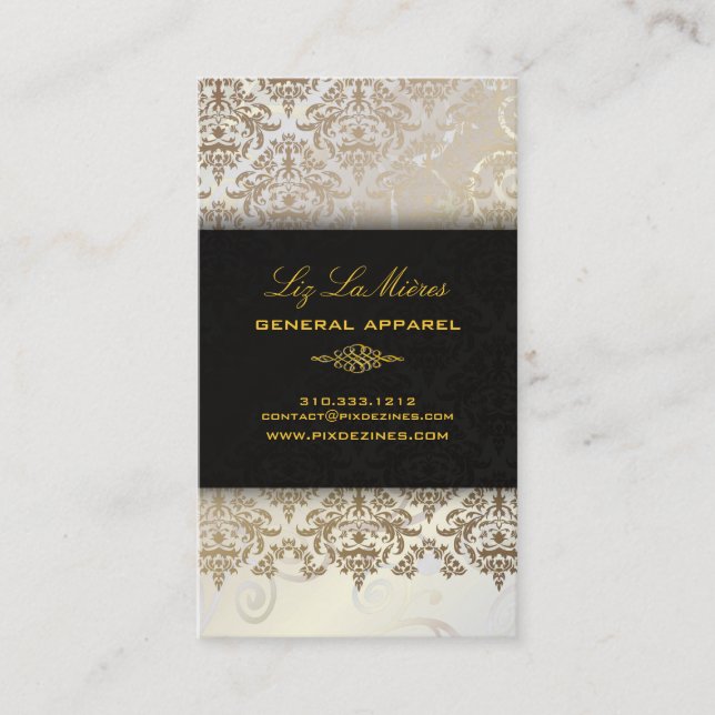 Cartão De Visita PixDezines Céline Damask (Frente)