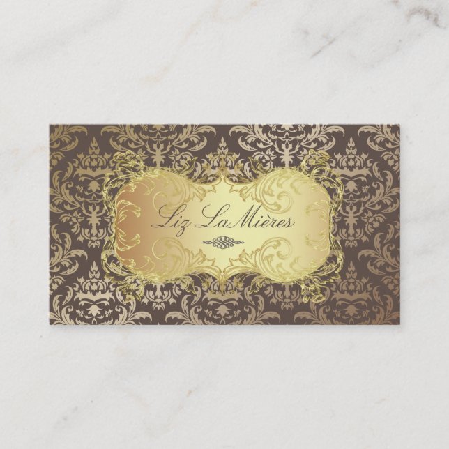 Cartão De Visita PixDezines Céline Damask (Frente)