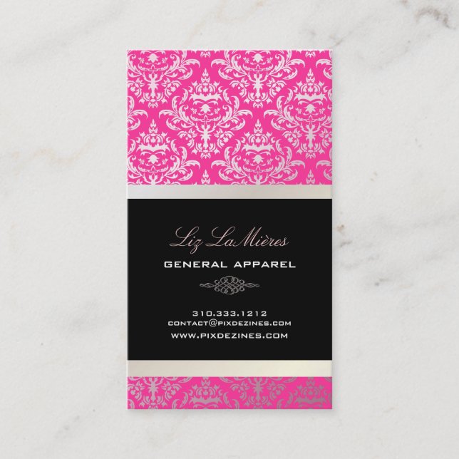 Cartão De Visita PixDezines Céline Damask (Frente)