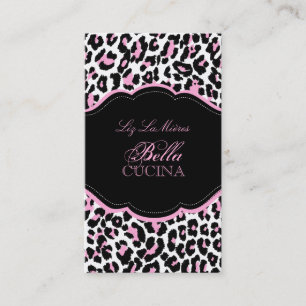 Cartão De Visita PixDezines Chita estampada atrevida/rosa+preto