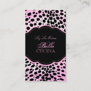Cartão De Visita PixDezines Chita estampada atrevida/rosa+preto