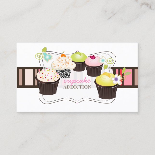 Cartão De Visita PixDezines cupcake diy (Frente)