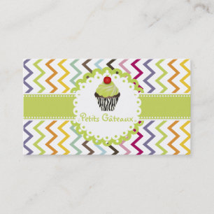 Cartão De Visita PixDezines cupcake redemoinhos keylime+chevron