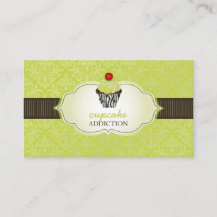 Cartão De Visita PixDezines cupcake redemoinhos keylime / pinstripe