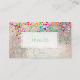 Cartão De Visita PixDezines deslumbrada/arco-íris/prata fina