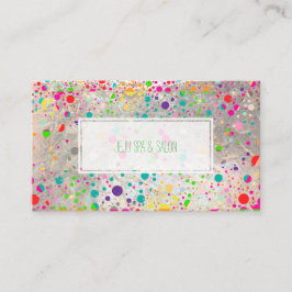 Cartão De Visita PixDezines deslumbrante/ arco-íris/ prata falsa