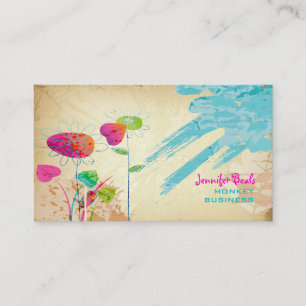 Cartão De Visita PixDezines Floral Vintage Grunge ♥♥♥♥