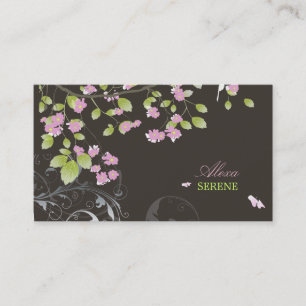 Cartão De Visita PixDezines floresce+espirros/cores escuras