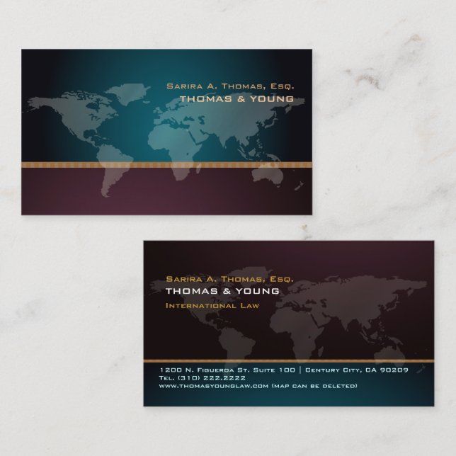 Cartão De Visita PixDezines Going Global, mapa mundial (Frente/Verso)