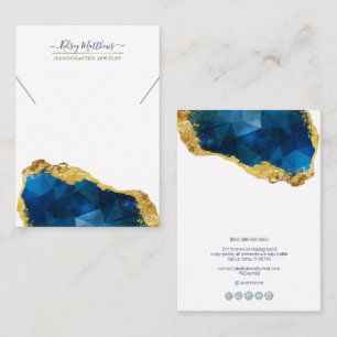 Cartão De Visita PixDezines H2 Cristal de Quartzo Azul Safira Doura
