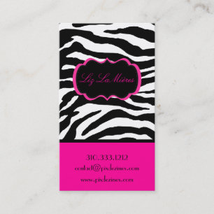 Cartão De Visita PixDezines Impressão de zebra atrevida/rosa quente
