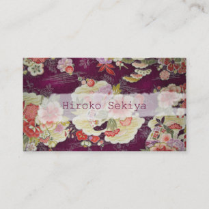 Cartão De Visita PixDezines kimono/chirimen falso/orleanders