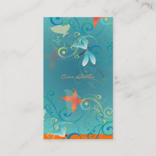 Cartão De Visita PixDezines Libera Borboletas Moscas Arco-Íris