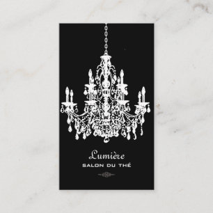 Cartão De Visita PixDezines lustres preto + branco / fundo para DIY