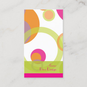 Cartão De Visita PixDezines Mod Bolhas / Estilo Retro + Cores