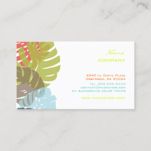 Cartão De Visita PixDezines Monstera, folhagem retro-tropical