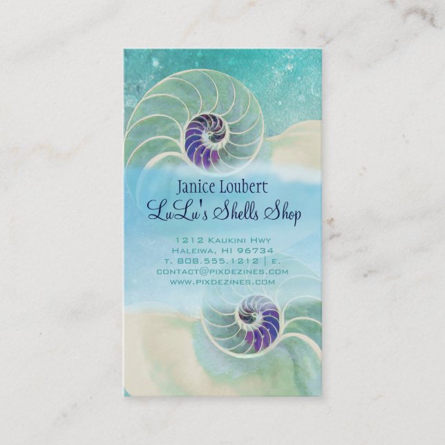 Cartão De Visita PixDezines nautilus (Frente)