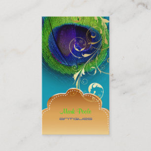Cartão De Visita PixDezines Olho de Peacock+espiral