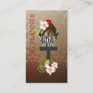 Cartão De Visita PixDezines, Planejador de Casamento+Fidora Damask