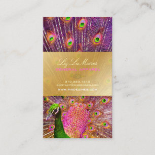 Cartão De Visita PixDezines Proud Peacock Feather for longevity