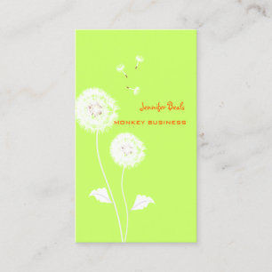 Cartão De Visita PixDezines Retro Dandelions /DIY Color, Neon Green