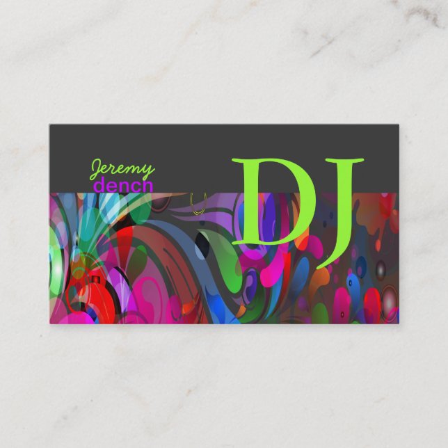 Cartão De Visita PixDezines Retro DJ+disco (Frente)