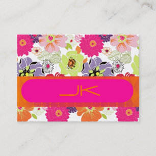 Cartão De Visita PixDezines Retro Floral ~ Alegre
