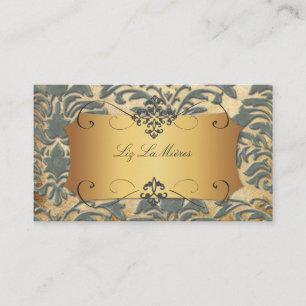 Cartão De Visita PixDezines Vintage Forentius damask/slate