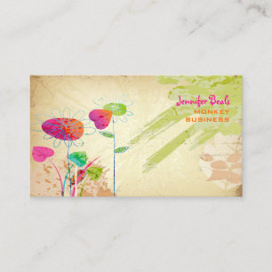 Cartão De Visita PixDezines Vintage Grunge Floral fixada 1000000000