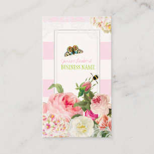 Cartão De Visita PixDezines vintage primrose, peônias