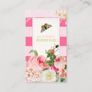 Cartão De Visita PixDezines vintage primrose, peônias/diques