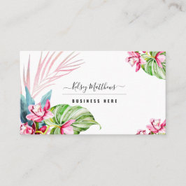 Cartão De Visita PixDezines Watercolor Rosa Kona Cymbidium