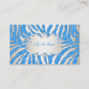 Cartão De Visita PixDezines zebra azul/champanhe