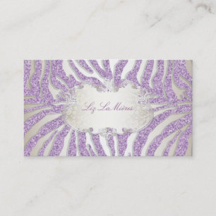 Cartão De Visita PixDezines zebra roxa/leopardo