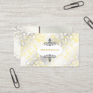 Cartão De Visita PixDezinves Rosas Antigas Amarelo+Cinza