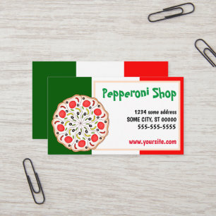 Cartão De Visita Pizza italiana Pepperoni - Restante compro