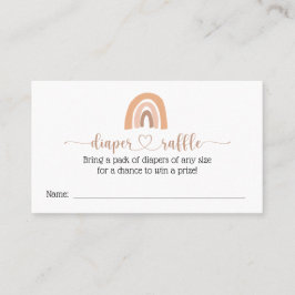 Cartão De Visita Placa Chá de fraldas Raffle Fralda Arco-Íris Boho