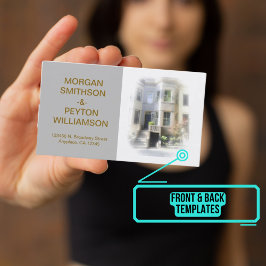 Cartão De Visita Placa chamadora de casais - Foto w Cinza de borda