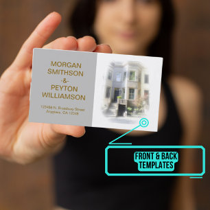 Cartão De Visita Placa chamadora de casais - Foto w Cinza de borda