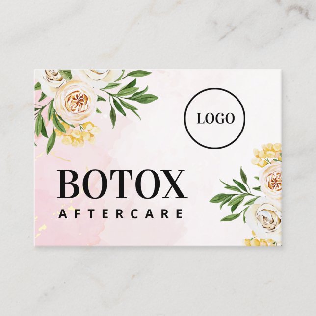 Cartão De Visita Placa de acompanhamento de Primavera botox de logo (Frente)