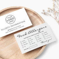 Placa de Alergênios de Comida Minimalista