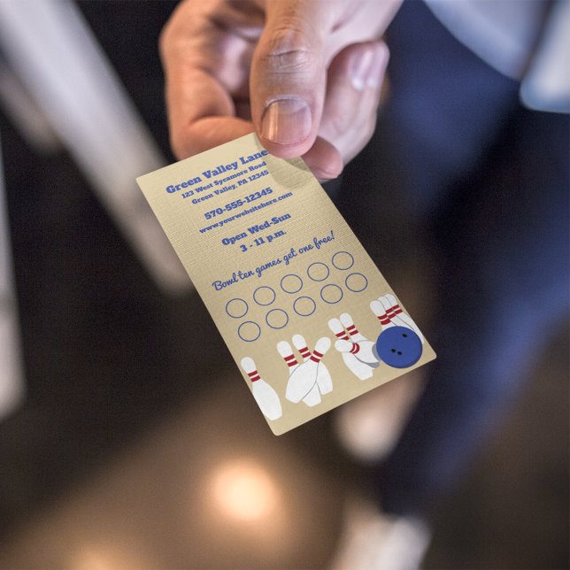 Cartão De Visita Placa de aperto de fidelidade do Beco boliche (Criador carregado)