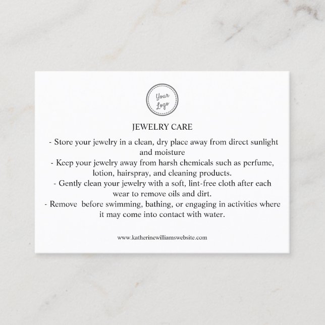 Cartão De Visita Placa de assistência técnica de joias Adicione seu (Frente)