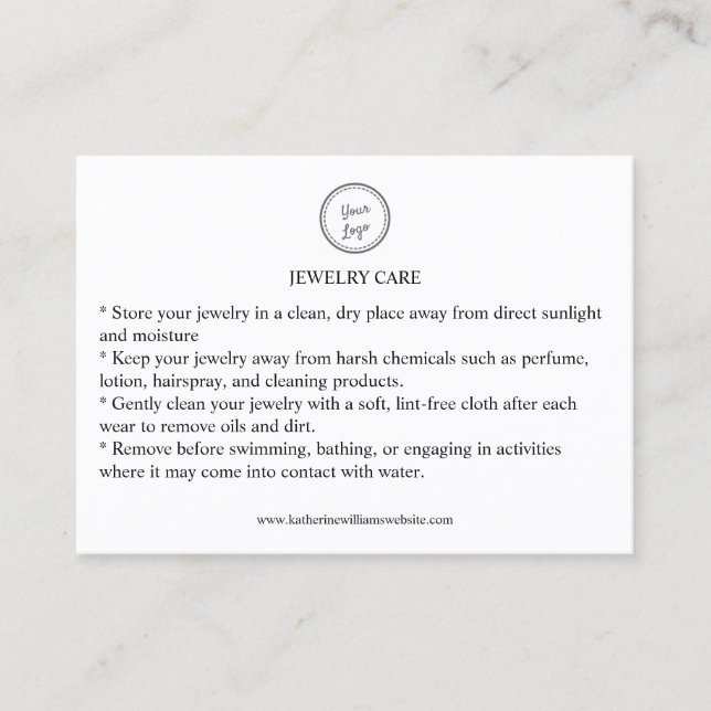 Cartão De Visita Placa de assistência técnica de joias Adicione seu (Frente)