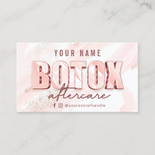 Cartão De Visita Placa de Aterrissagem com Glitter de Aquarela Rosa