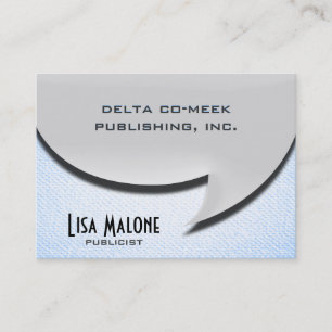 Cartão De Visita Placa de Bolha de Voz [estilo 3d]