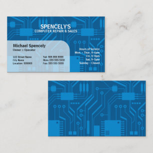 Cartão De Visita Placa de Circuito Elétrico Azul
