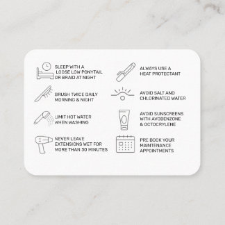 Cartão De Visita PLACA DE CUIDADOS DE EXTENSÃO DO CABELO (rosa)